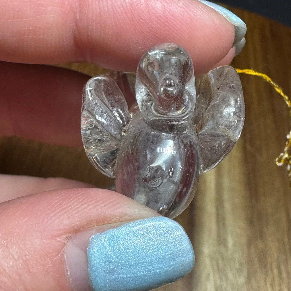 Vintage Hand Blown Clear Art Glass Bird Ornament Figurine 2